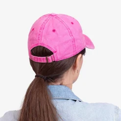 Fuksjowa jeansowa damska czapka z daszkiem - Akcesoria