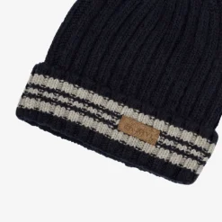 Granatowa męska czapka z domieszką wełny - Akcesoria