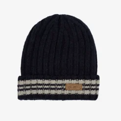 Granatowa męska czapka z domieszką wełny - Akcesoria