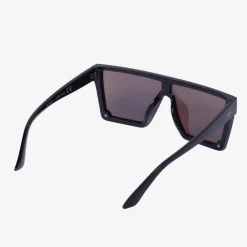 Granatowe damskie kwadratowe okulary przeciwsłoneczne z holograficznym wykończeniem - Akcesoria