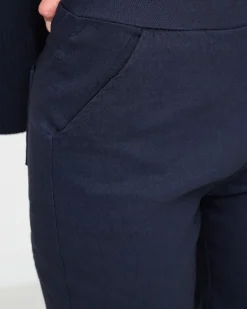 Granatowe damskie ocieplane spodnie typu tregginsy PLUS SIZE - Odzież