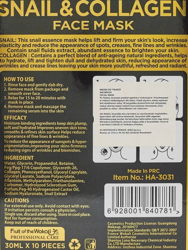 HydraVenus Collagen Snail Mask – intensywne nawilżenie i regeneracja skóry