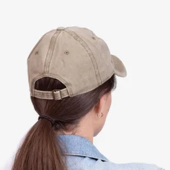 Jeansowa damska czapka z daszkiem w kolorze khaki - Akcesoria