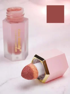 Kiss Beauty Płynny Róż do policzków z gąbeczką kolor Crush