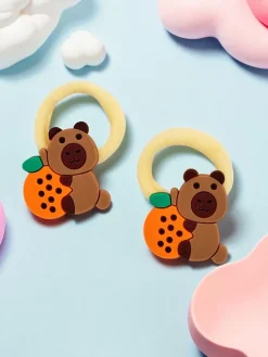 Kolorowe gumki do włosów z motywem misia