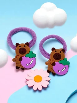 Kolorowe gumki do włosów z motywem misia