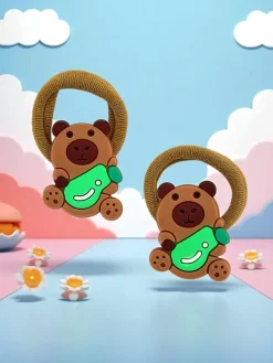 Kolorowe gumki do włosów z motywem misia