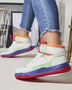 Kolorowe sportowe sneakersy damskie Aopp- Obuwie