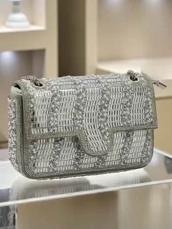 Kopertowa torebka damska z cyrkoniami Zyora