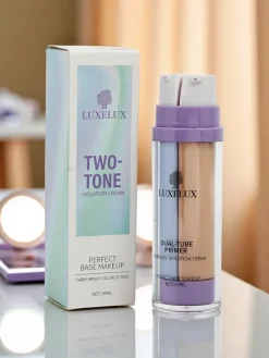 Krem 2 w 1 z fioletową bazą pod makijaż i podkładem- neutralizuje żółte i ziemiste tony