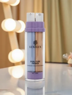 Krem 2 w 1 z fioletową bazą pod makijaż i podkładem- neutralizuje żółte i ziemiste tony