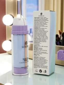 Krem 2 w 1 z fioletową bazą pod makijaż i podkładem- neutralizuje żółte i ziemiste tony