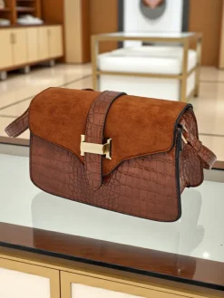 Lakierowana mała damska torebka z eko skóry Sable Mist