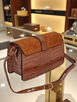 Lakierowana mała damska torebka z eko skóry Sable Mist