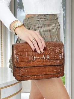 Lakierowana mała damska torebka z eko skóry Lunisse