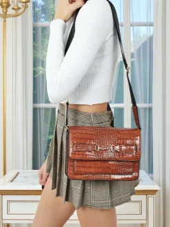 Lakierowana mała damska torebka z eko skóry Lunisse