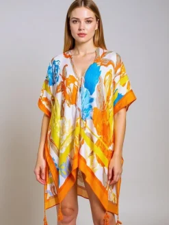 Letnie pareo Royalfashion AURELIA - wielokolorowa sukienka do kolan