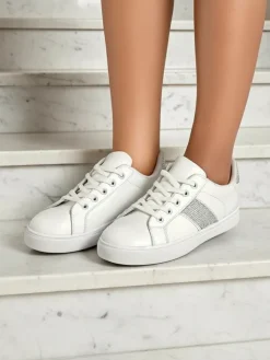 Luminosa Białe Sneakersy z Ekologicznej Skóry