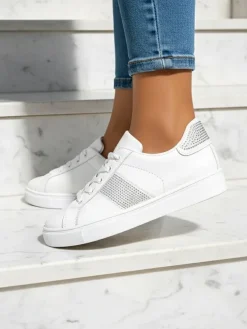 Luminosa Białe Sneakersy z Ekologicznej Skóry