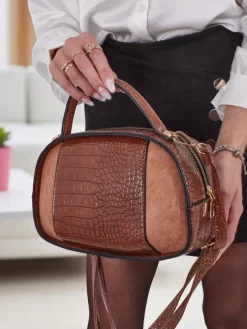 Mała damska torebka z eko skóry lakierowanej Lunar Space