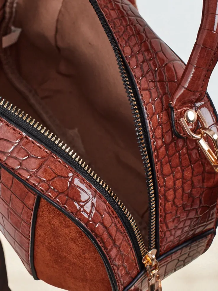 Mała damska torebka z eko skóry lakierowanej Lunar Space