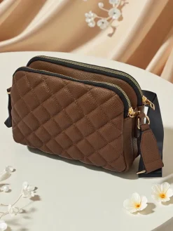 Mała pikowana torebka z miękkiej eko skóry Copper Veil