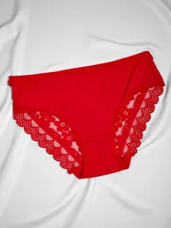 Majtki damskie typu figi z koronką i paseczkami
