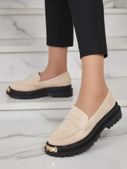 Moccasin Giulia Beżowy z Ekoskóry