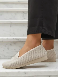 Moda Bella Beżowe Buty Damskie na Płaskim Obcasie