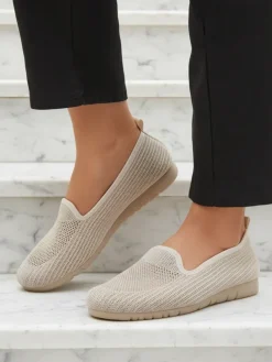 Moda Bella Beżowe Buty Damskie na Płaskim Obcasie