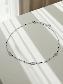 Naszyjnik Aelia Aurea – delikatny srebrny łańcuszek z koralikami