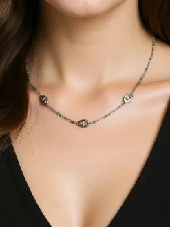 Naszyjnik Aelia Aurea – delikatny srebrny łańcuszek z koralikami