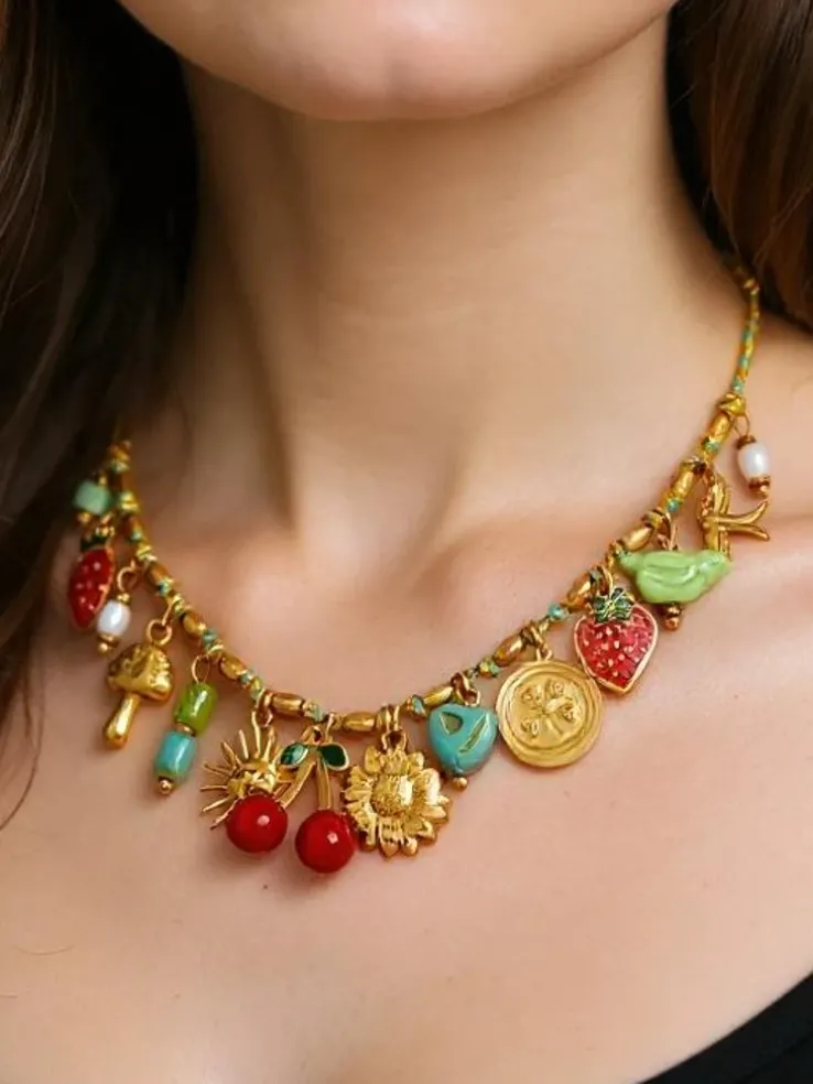 Naszyjnik Callista Dolce Vita – kolorowe charmsy i złociste detale