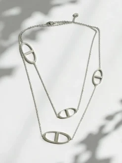 Naszyjnik srebrny Athenia Dualis – minimalistyczny łańcuszek z medalionami