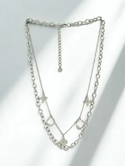 Naszyjnik srebrny Florentia Stella – łańcuszek podwójny, modny