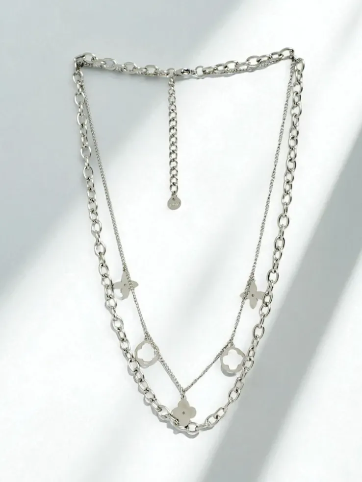 Naszyjnik srebrny Florentia Stella – łańcuszek podwójny, modny