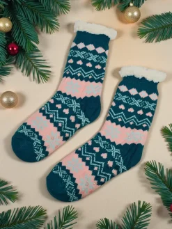 Ocieplane świąteczne damskie skarpetki WinterJoy