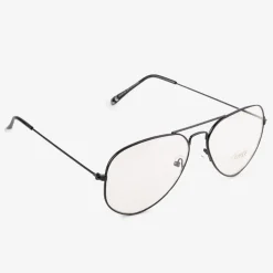 Okulary przeciwsłoneczne transparentne w czarnej oprawce - Okulary
