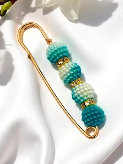 Ozdobna broszka damska z perełkami Four Pearls