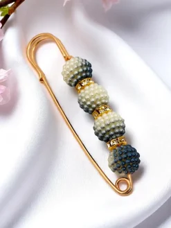 Ozdobna broszka damska z perełkami Four Pearls