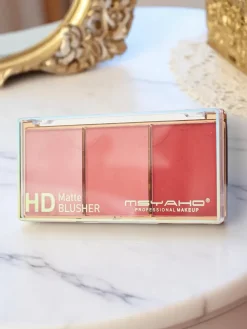 Paletka 3 odcieni matowego różu do policzków kolor Wine Rose