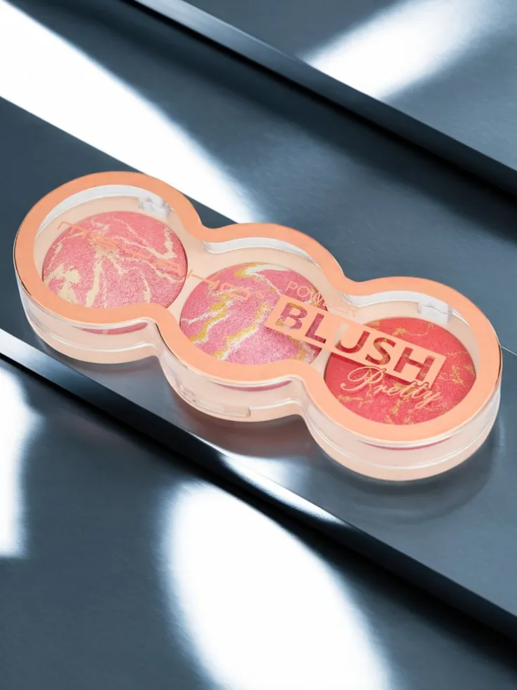 Paletka 3 odcieni rozświetlającego różu do policzków kolor Desert Rose