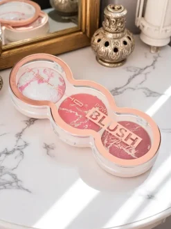 Paletka 3 odcieni rozświetlającego różu do policzków kolor Peach Mauve