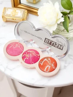 Paletka 3 odcieni rozświetlającego różu do policzków kolor Buff Apricot