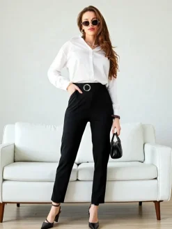 Pantaloni Bella Melodia w Kolorze Czarnym