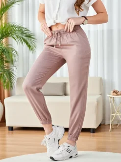 Pantaloni in Eleganza Lyocell Brązowy