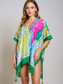 Pareo damskie Royalfashion Callista kolorowe do kolan dekolt w serek