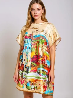 Pareo Melodia Venezia by Royalfashion – kolorowe pareo do kolan z poliestru