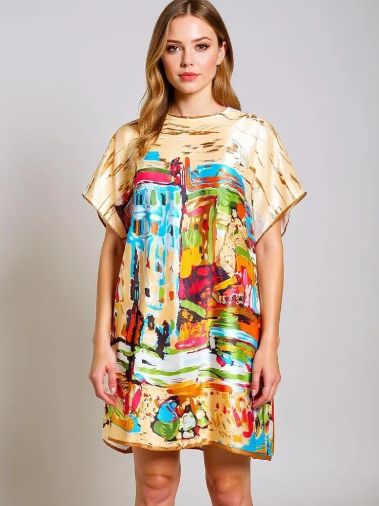 Pareo Melodia Venezia by Royalfashion – kolorowe pareo do kolan z poliestru