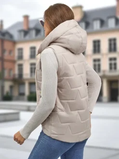 Pikowana kamizelka damska z kapturem Crimson Haze